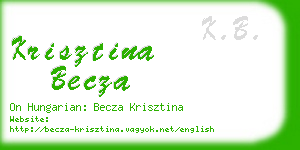 krisztina becza business card